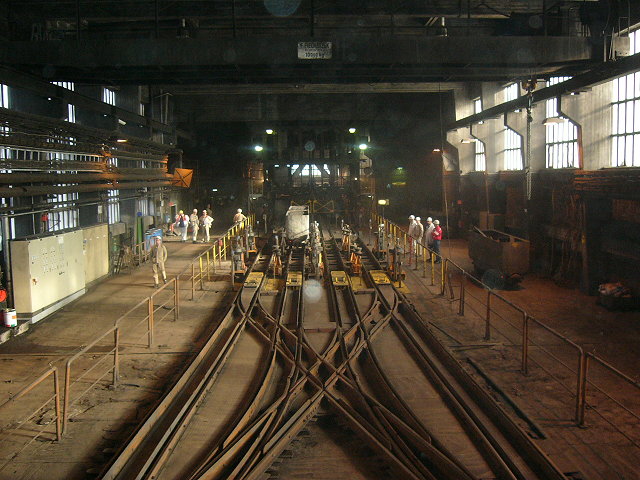 The track system for the mine cars at the pit bank !