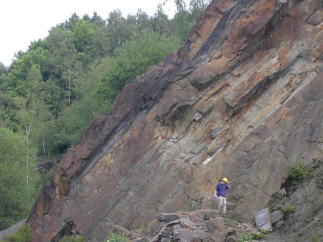 A rockface with a coal seam !